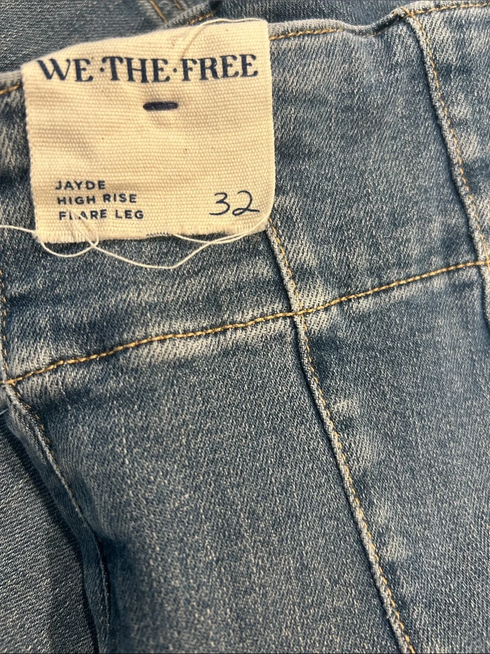 Free People Jayde High-Rise Medium Blue Pleated Front Jeans